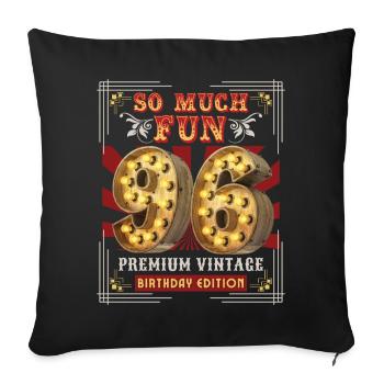 96th birthday 96 years Vintage-Retro Fun-Birthday - Sofa pillowcase 17,3'' x 17,3'' (45 x 45 cm) - black - Front