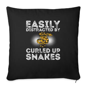 King python design for snake lovers - Sofa pillowcase 17,3'' x 17,3'' (45 x 45 cm) - black - Front