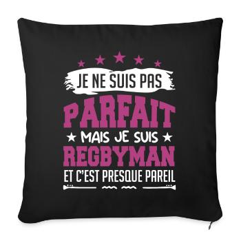 Je ne suis pas parfait mais je joue au rugby - Housse de coussin décorative 45 x 45 cm - noir - Devant