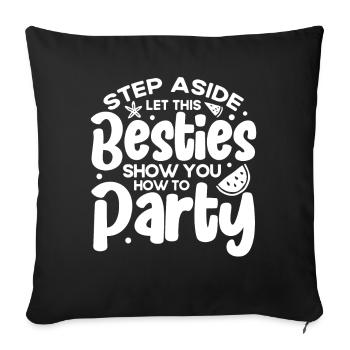 Besties Trip Urlaubsreise Urlaub Geschenk - Sofakissenbezug 45 x 45 cm - Schwarz - Vorne