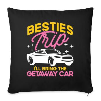 Besties Trip Urlaubsreise Urlaub Geschenk - Sofakissenbezug 45 x 45 cm - Schwarz - Vorne