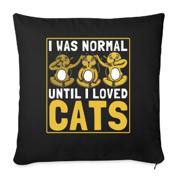 Cats Cat Owner Pet Animals Gift - Sofa pillowcase 17,3'' x 17,3'' (45 x 45 cm) - black - Front