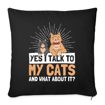 Cats Cat Owner Pet Animals Gift - Sofa pillowcase 17,3'' x 17,3'' (45 x 45 cm) - black - Front