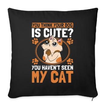 Cats Cat Owner Pet Animals Gift - Sofa pillowcase 17,3'' x 17,3'' (45 x 45 cm) - black - Front
