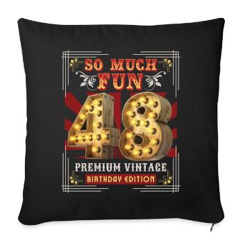 48ème anniversaire 48 ans Vintage-Rétro Fun-Anniversaire - Housse de coussin décorative 45 x 45 cm - noir - Devant