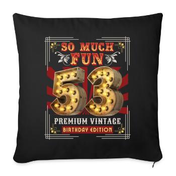 53ème anniversaire 53 ans Vintage-Rétro Fun-Anniversaire - Housse de coussin décorative 45 x 45 cm - noir - Devant