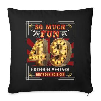 49ème anniversaire 49 ans Vintage-Rétro Fun-Anniversaire - Housse de coussin décorative 45 x 45 cm - noir - Devant
