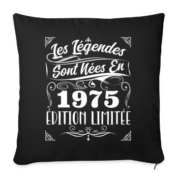 1975 les légendes sont nées en 1975 | vintage - Housse de coussin décorative 45 x 45 cm - noir - Devant
