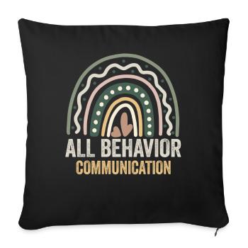 Tout comportement est une forme de communication - Housse de coussin décorative 45 x 45 cm - noir - Devant