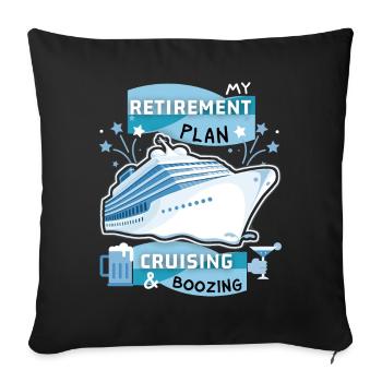 Croisière, drôle de dire régimes de retraités, retraités - Housse de coussin décorative 45 x 45 cm - noir - Devant