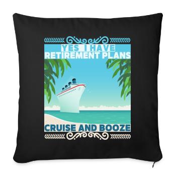 Croisière, drôle de dire régimes de retraités, retraités - Housse de coussin décorative 45 x 45 cm - noir - Devant