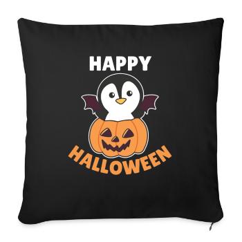 Penguin Happy Halloween Pumpkin Bat Costume - Sofa pillowcase 17,3'' x 17,3'' (45 x 45 cm) - black - Front