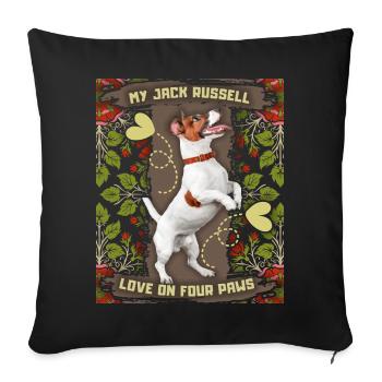 Jack Russell Terrier, Chien, Meilleur Ami - Housse de coussin décorative 45 x 45 cm - noir - Devant