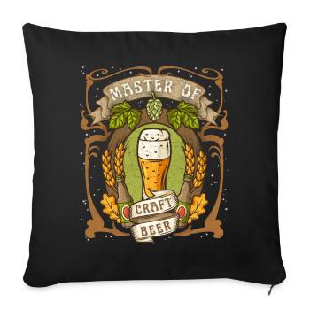 Craft-Bier, Craft-Beer lustiger Spruch - Sofakissenbezug 45 x 45 cm - Schwarz - Vorne