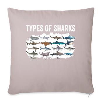 Types of Sharks - Sofakissenbezug 45 x 45 cm - helles Taupe - Vorne