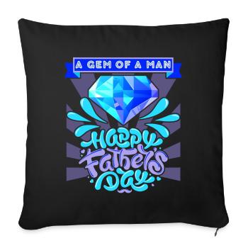 Father's Day Dad-is-a-Jewel, Gemmology-Dad Saying - Sofa pillowcase 17,3'' x 17,3'' (45 x 45 cm) - black - Front