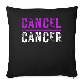 Cancer Awarness Fight Cancer Breast Cancer Warrior - Sofakissenbezug 45 x 45 cm - Schwarz - Vorne