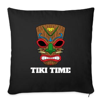 Tiki Time Polynesian Hawaii Holiday Party - Sofa pillowcase 17,3'' x 17,3'' (45 x 45 cm) - black - Front