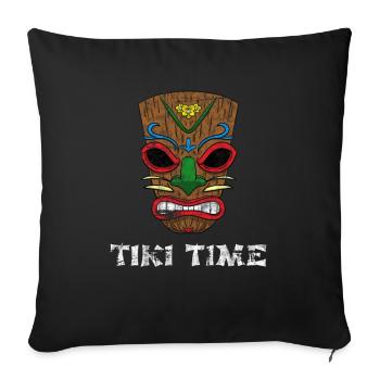 Tiki Time Hawaii Party Vacances - Housse de coussin décorative 45 x 45 cm - noir - Devant