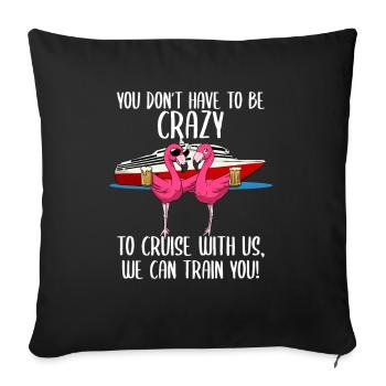 Vous n’avez pas à naviguer avec nous Flamingo - Housse de coussin décorative 45 x 45 cm - noir - Devant