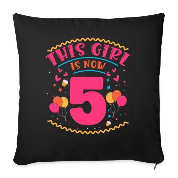 This Girl Is Now 5 | Cupcake Themed - Sofa pillowcase 17,3'' x 17,3'' (45 x 45 cm) - black - Front