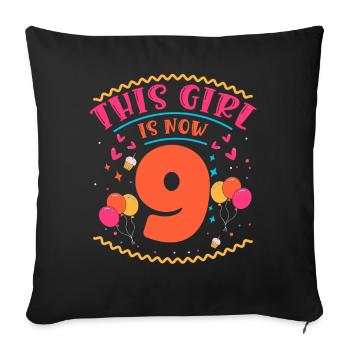This Girl Is Now 9 | Cupcake Themed - Sofa pillowcase 17,3'' x 17,3'' (45 x 45 cm) - black - Front
