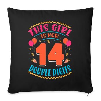 Cette fille a maintenant 14 | Thème Cupcake - Housse de coussin décorative 45 x 45 cm - noir - Devant