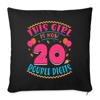 This Girl Is Now 20 | Cupcake Themed - Sofa pillowcase 17,3'' x 17,3'' (45 x 45 cm) - black - Front