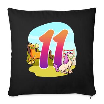 11th Birthday Riding Horse Theme Eleven Party - Sofa pillowcase 17,3'' x 17,3'' (45 x 45 cm) - black - Front