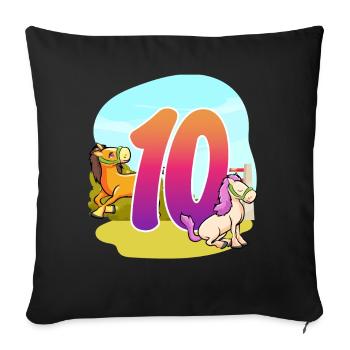 10th Birthday Riding Horse Theme Ten Party - Sofa pillowcase 17,3'' x 17,3'' (45 x 45 cm) - black - Front