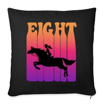 Girl riding, I am 8 years old, children 8. - Sofa pillowcase 17,3'' x 17,3'' (45 x 45 cm) - black - Front