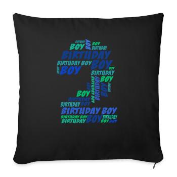 Anniversaire Garçon 2ème anniversaire | Garçons - Housse de coussin décorative 45 x 45 cm - noir - Devant