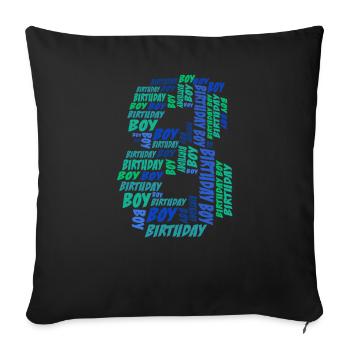 Anniversaire Garçon 8ème anniversaire | Garçons - Housse de coussin décorative 45 x 45 cm - noir - Devant