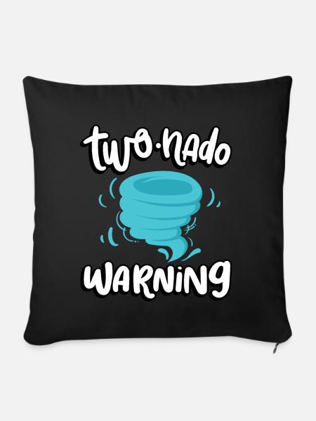 Zwei-nado Warnung 2. Geburtstag | Tornado - Sofakissenbezug 45 x 45 cm - Schwarz