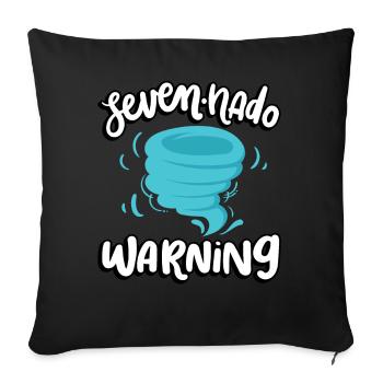 Seven-nado Warning 7th Birthday | Tornado - Sofa pillowcase 17,3'' x 17,3'' (45 x 45 cm) - black - Front