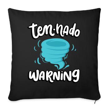 Ten-nado Warning 10th Birthday | Tornade - Housse de coussin décorative 45 x 45 cm - noir - Devant
