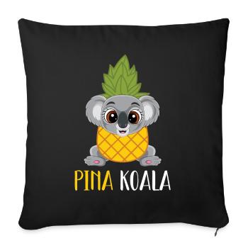 Pina koala pina colada ! | Lustiges Geschenk | - Sofakissenbezug 45 x 45 cm - Schwarz - Vorne