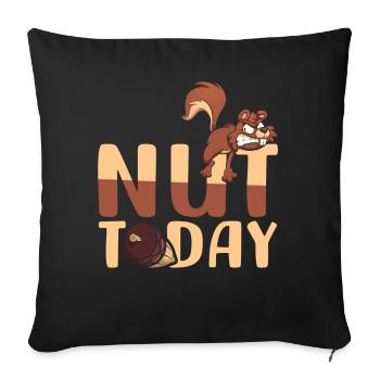 Nuss aujourd’hui | Blague d’écureuil | Amusement - Housse de coussin décorative 45 x 45 cm - noir - Devant