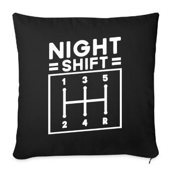 | de nuit Blague d’automobiliste | Amusement - Housse de coussin décorative 45 x 45 cm - noir - Devant