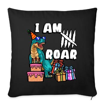Je suis 5 Roars | Chemise d’anniversaire de dinosaure - Housse de coussin décorative 45 x 45 cm - noir - Devant