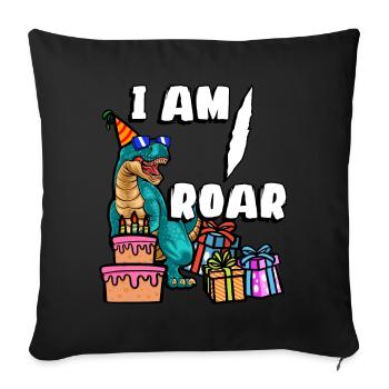 Je suis 1 Roarer | Chemise d’anniversaire de dinosaure - Housse de coussin décorative 45 x 45 cm - noir - Devant