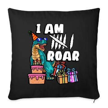 Je suis 6 Roars | Chemise d’anniversaire de dinosaure - Housse de coussin décorative 45 x 45 cm - noir - Devant