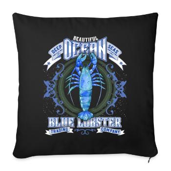 Homard marin, homard bleu, homard millésimé - Housse de coussin décorative 45 x 45 cm - noir - Devant