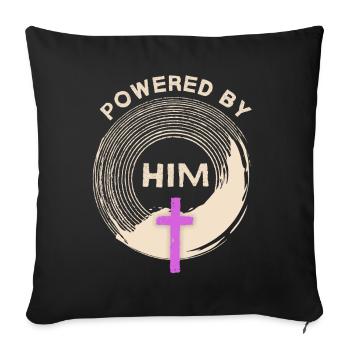 Croix du Christ, Jésus-Christ disant la motivation - Housse de coussin décorative 45 x 45 cm - noir - Devant