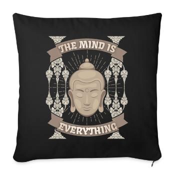 Buddhism Meditation Buddha-Design Spirituality - Sofa pillowcase 17,3'' x 17,3'' (45 x 45 cm) - black - Front