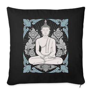 Buddhism Thai-Buddha Meditation-Buddha Thailand - Sofa pillowcase 17,3'' x 17,3'' (45 x 45 cm) - black - Front