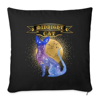 Chat Minuit-Chat Disant Ciel Étoilé Chat Siamois - Housse de coussin décorative 45 x 45 cm - noir - Devant
