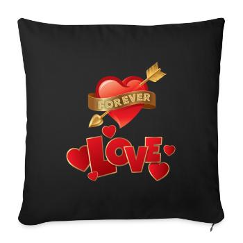 Wedding, Wedding Motif, Love Love, Valentine's Day - Sofa pillowcase 17,3'' x 17,3'' (45 x 45 cm) - black - Front