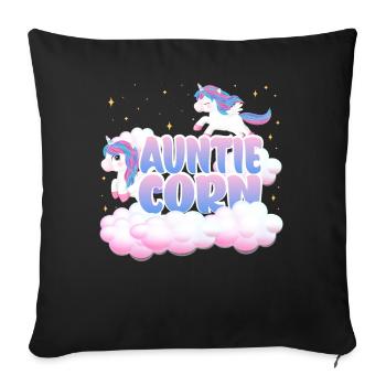 Aunt Mais | Unicorn Birthday | Unicorn Theme | - Sofa pillowcase 17,3'' x 17,3'' (45 x 45 cm) - black - Front