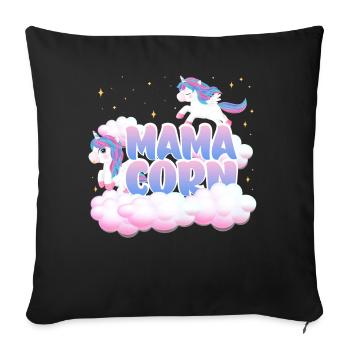 Mama Corn | Unicorn Birthday | Unicorn Theme | - Sofa pillowcase 17,3'' x 17,3'' (45 x 45 cm) - black - Front